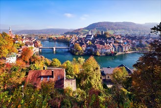 View of Laufenburg in autumn