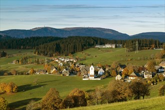 The climatic health resort Lenzkirch-Saig in the morning light