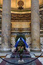 Tomb of King Umberto I of Italy in ancient Roman temple Pantheon