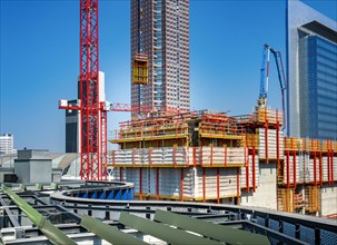Major construction site at the Frankfurt Messeturm