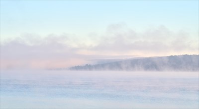 Lake Ammer in the morning with fog