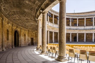 Palace of Charles V transformed into an amphitheater in Alhambra palace complex in Granada