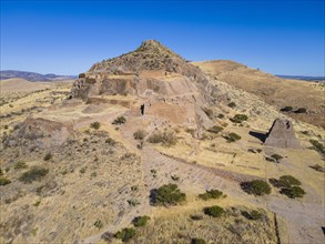 Aerial of the archeological site La Quemada also known as Chicomoztoc