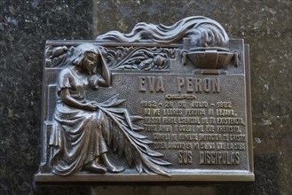Memorial plaque for Eva Evita Peron
