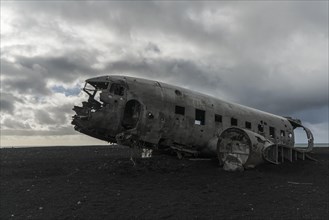 Plane wreckage on the lava beach of Solheimasandur