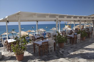 Promenade with Restaurants on the beach of Myrtos