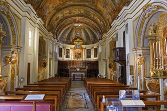 Interior nave of the first church of Valletta at the foundation of the city of Valletta in 1566