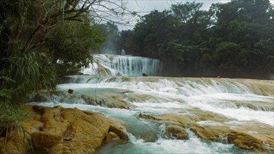 Turquoise waterfalls of Aguas Azules