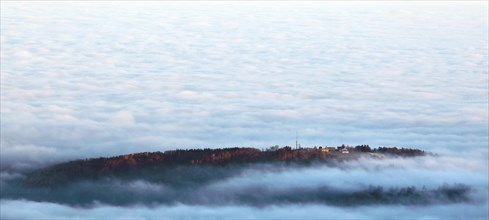 The Hochberg rises out of the autumnal sea of fog