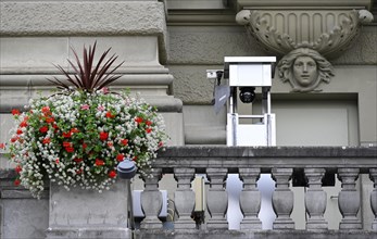 Surveillance camera on the balcony of the Bundeshaus