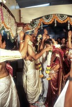 Exchanging garlands wedding sequence of Udupi Shivalli Madhwa Brahmin