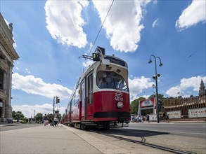 Old tram in front of the Burgtheater