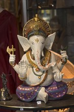 Shop window with Indian elephant god Ganesha