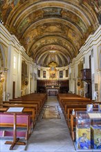 Interior nave of the first church of Valetta at the founding of the city of Valletta in 1566