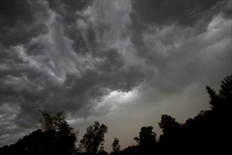 Dramatic cloud formation in front of a storm
