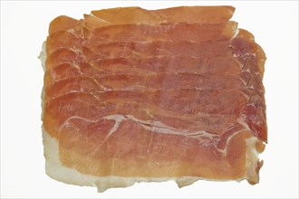 Thinly sliced Spanish Serrano ham
