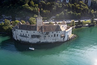 Aerial of the Chillon Castle