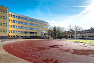 Pankow school with schoolyard and sports field