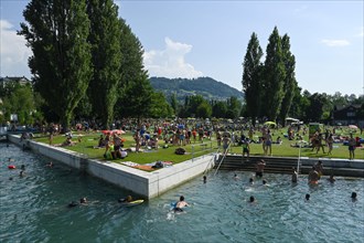 Marzili open-air swimming pool with bathers