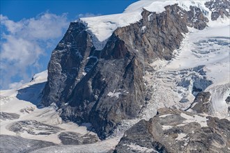 Mountains and Glacier on the Pennine Alps