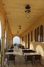 Terrace of the cafe at the Santuari de Cura monastery
