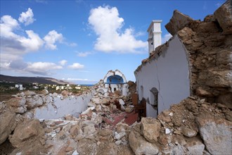 The chapel in Xerokampos in the south-east of the Greek island of Crete was destroyed by the earthquake. Xerokampos