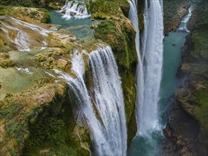 Aerial of the Tamul waterfalls