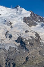 Mountains and Glacier on the Pennine Alps