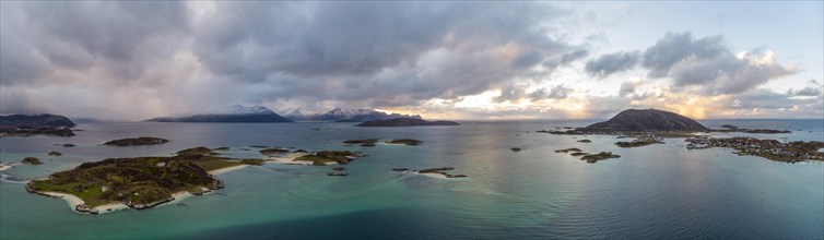 View over the sea to Baltsfjorden and the mountains of Balten
