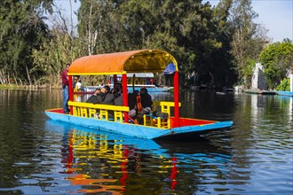 Colourful boats on the aztec canal system