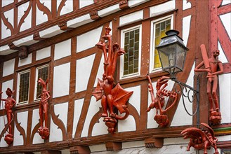 Design on the facade of a half-timbered house
