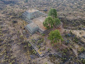 Aerial of the Mesoamerican archaeological site Cantona