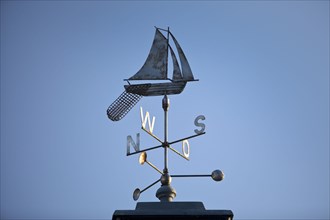 Weather vane with sailing ship