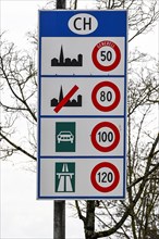 Sign Maximum Speeds Switzerland