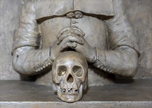 Depiction of hands with skull in the St. Mary's Church at Alexanderplatz