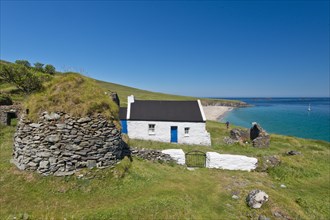 Walker at an old Irish house on the Great Blasket Islands