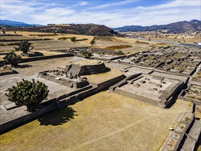 Aerial of the Mesoamerican archaeological site Tecoaque