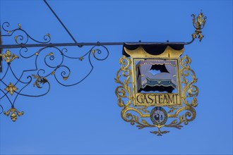 Guild sign at the guest office in the historic old town