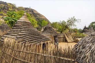Traditional built huts of the Laarim tribe