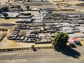 Aerial of the Mesoamerican archaeological site Tecoaque