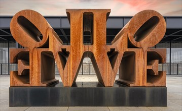 The bronze Imperial Love by Robert Indiana at the Neue Nationalgalerie