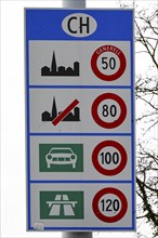 Sign Maximum Speeds Switzerland