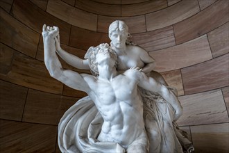 The sculpture Prometheus lamented by the Okeanids at the entrance to the Alte Nationalgalerie