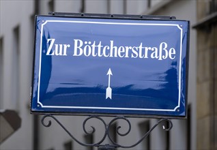 Sign for Boettcherstrasse in the old town of Bremen