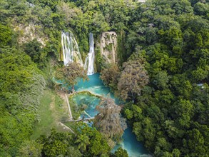 Aerial of the Minas viejas waterfalls