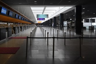 Empty check-in at Zurich Airport