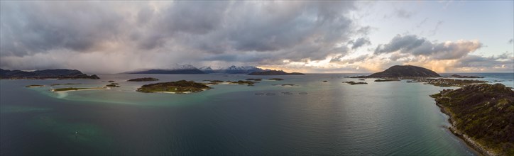 View over the sea to Baltsfjorden and the mountains of Balten