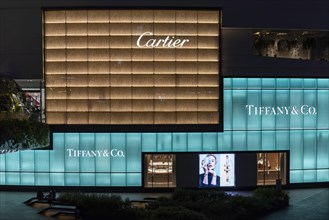 Cartier Tiffany & Co. Facade illuminated