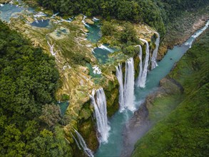 Aerial of the Tamul waterfalls