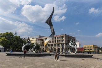 Modern sculpture on Tapatia square